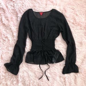 GUESS Polka Dot Sheer Blouse